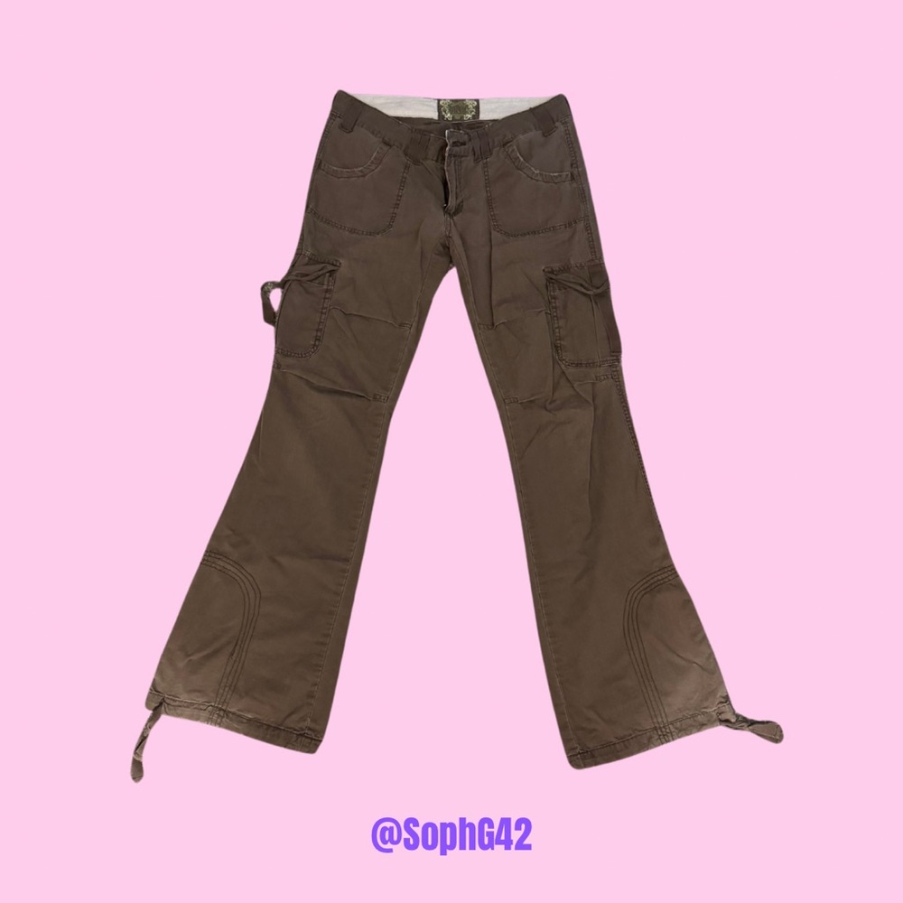 Y2K Brown and cream cargo pants 
Women's size 4-6 (S), baggy on XS